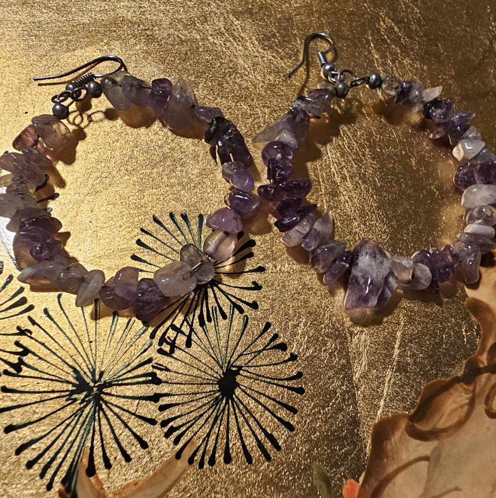 Genuine amethyst earrings